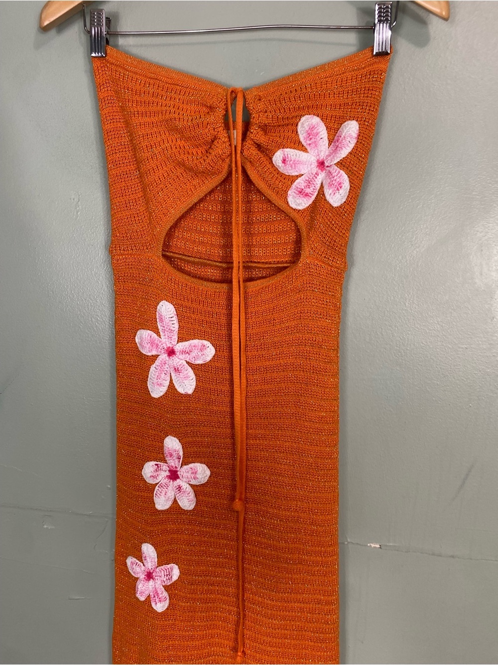 Anthropologie Capittana Pippa Cut Out Halter Maxi Dress XS Small Orange Floral - Picture 3 of 6